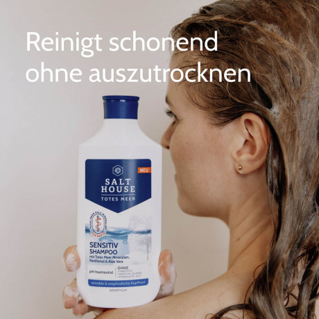 SALTHOUSE Totes Meer Shampoo Sensitiv, 250 ml, SALTHOUSE мягкий шампунь Totes Meer Shampoo Sensitiv с сахарным ПАВ, алоэ вера, пантенолом и минералами Мёртвого моря, 250 мл