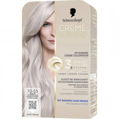 Schwarzkopf Creme Supreme Pflegende Creme Coloration 10-55 Platinum Silberblond, 1 St., Schwarzkopf Creme Supreme стойкая ухаживающая крем-краска для волос 10-55 Платиновый серебристый блонд, 1 шт.