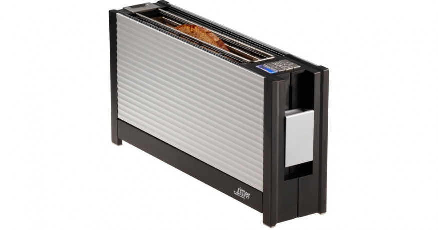 ritter ritter Langschlitz-Toaster volcano 3 aluminium/schwarz, 1.000 Watt, fur 2 Scheiben Toast aluminium/schwarz Тостер Ritter Volcano 3 с длинными слотами, алюминий/черный, 1000 Вт, на 2 ломтика тостов