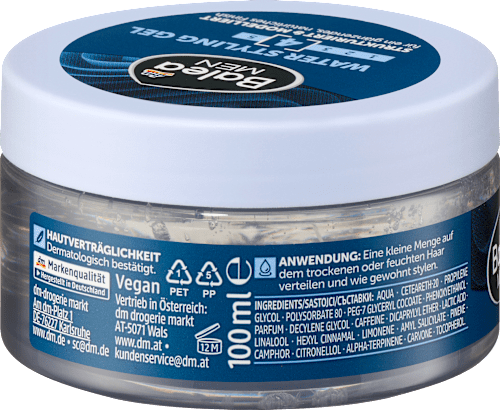 Balea MEN Haargel Water, 100 ml, Гель Water для укладки волос с естественным блеском, 100 мл