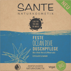 SANTE Feste OCEAN DIVE Duschpflege Bio-Aloe Vera &amp; Meersalz, 80 g, Санте Твёрдое средство для душа Ocean Dive с био-алоэ вера и морской солью, 80 г