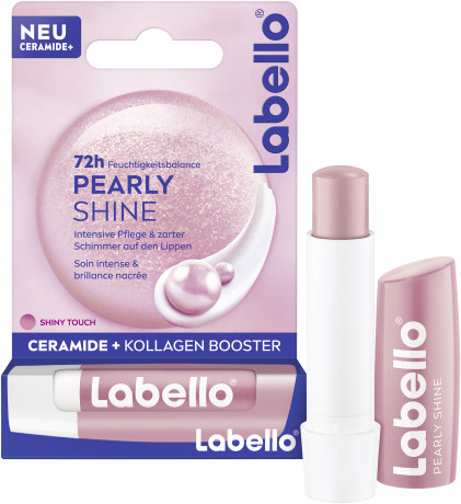 Labello Pearly Shine, Перламутровый бальзам для губ с маслом ши и церамидами для питания и защиты от сухости, 4,8 г