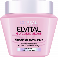 L'Oreal Paris Elvital Glycolic Gloss Spiegelglanz Maske, 300 ml, Маска для тусклых волос с 12% комплексом Gloss и гликолевой кислотой, зеркальный блеск за 3 минуты, 300 мл