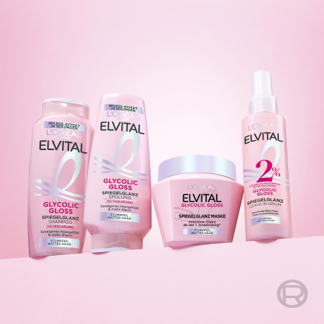 L'Oreal Paris Elvital Glycolic Gloss Spiegelglanz Maske, 300 ml, Маска для тусклых волос с 12% комплексом Gloss и гликолевой кислотой, зеркальный блеск за 3 минуты, 300 мл