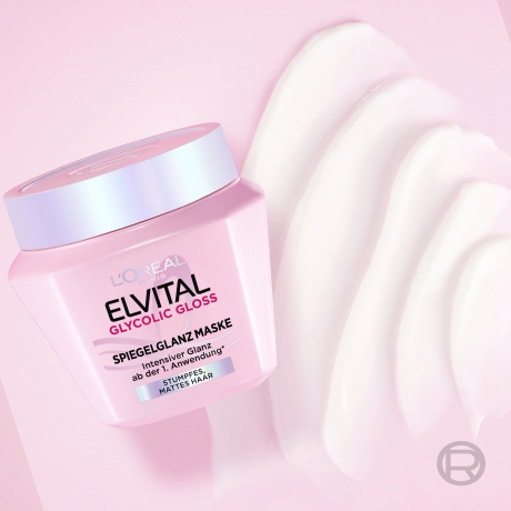 L'Oreal Paris Elvital Glycolic Gloss Spiegelglanz Maske, 300 ml, Маска для тусклых волос с 12% комплексом Gloss и гликолевой кислотой, зеркальный блеск за 3 минуты, 300 мл