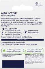 Labello Men Active LSF 15, Мужской бесцветный бальзам для губ с маслом ши для питания и защиты от сухости, SPF 15, 4,8 г