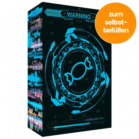 World of Sweets Cyber Adventskalender 2026 zum Selbstbefüllen, Пустой адвент-календарь 2026 Cyber для самостоятельного наполнения, 24 отделения, 32,5 × 45,5 × 14,5 см