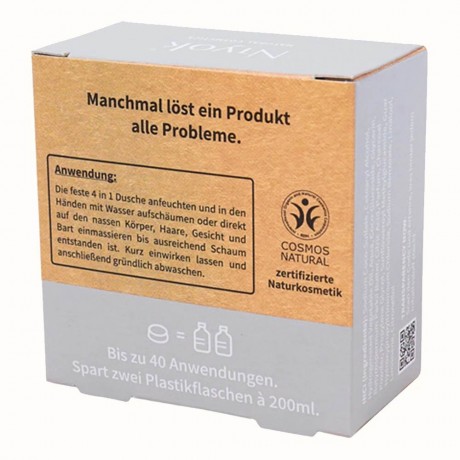 Niyok 4in1 feste Dusche Korper+Haare+Gesicht+B Athletic grey 80g  Твердый душ 4в1 тело+волосы+лицо+B Athletic серый 80г