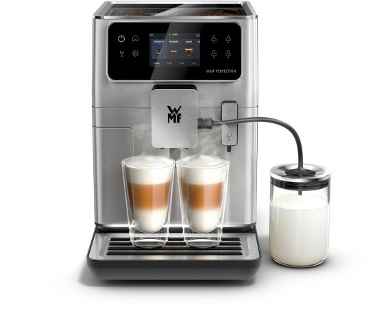 WMF WMF Kaffeevollautomat Perfection 680, (41 x 25 x 37,1 cm, 15 bar, 1550 W) inkl. 0,6l Milchbehalter Полностью автоматическая кофемашина WMF Perfection 680 (41 x 25 x 37,1 см, 15 бар, 1550 Вт), включая контейнер для молока емкостью 0,6 л.