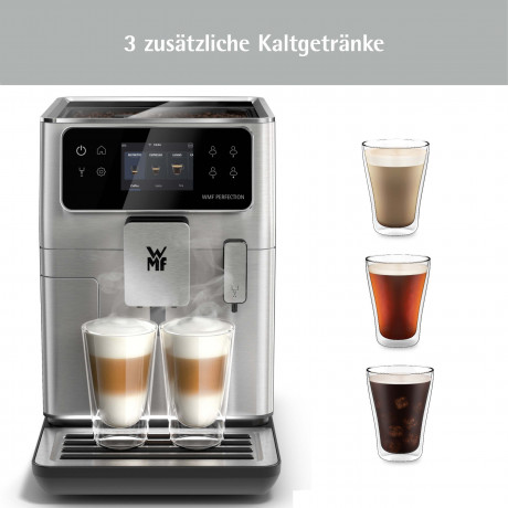 WMF WMF Kaffeevollautomat Perfection 680, (41 x 25 x 37,1 cm, 15 bar, 1550 W) inkl. 0,6l Milchbehalter Полностью автоматическая кофемашина WMF Perfection 680 (41 x 25 x 37,1 см, 15 бар, 1550 Вт), включая контейнер для молока емкостью 0,6 л.