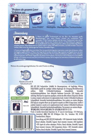 Lenor Trockentucher Ленор Ароматизирующие салфетки для сушильной машины, "Апрельская свежесть",  34 шт.