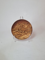 Резная настенная 3D тарелка Миттенвальда, ручная работа, 15 x 2 см, Германия, 1960-70гг.