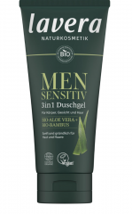 LAVERA Men sensitiv 3in1 Duschgel, 200 ml, Лавера Гель для душа для чувствительной мужской кожи, био-алоэ вера, 200 мл