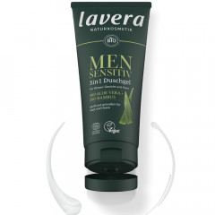 LAVERA Men sensitiv 3in1 Duschgel, 200 ml, Лавера Гель для душа для чувствительной мужской кожи, био-алоэ вера, 200 мл