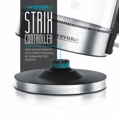 Arendo Arendo Wasserkocher, 1,7 l, 2200 W, Edelstahl  Glas, Cool-Touch-Griff, Uberhitzungs-  Trockengehschutz  Чайник Arendo, 1,7 л, 2200 Вт, стекло из нержавеющей стали, ручка Cool Touch, защита от перегрева и выкипания.