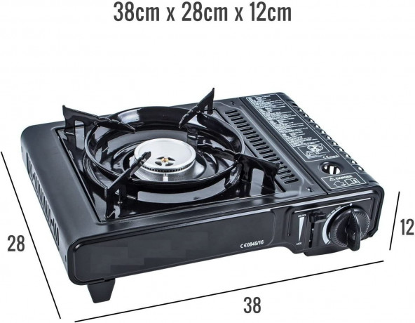 JUNG JUNG Gaskocher mobiler Campingkocher Gaskocher + 8 Kartuschen Gas, Autark verwendbar, (Gaskocher Notfall, Kartuschenkocher, Butangaskocher, praktischem Transportkoffer, erhitzen aufwarmen Lebensmittel), mobiler Gaskocher, Outdoor geeignet Camping Ko