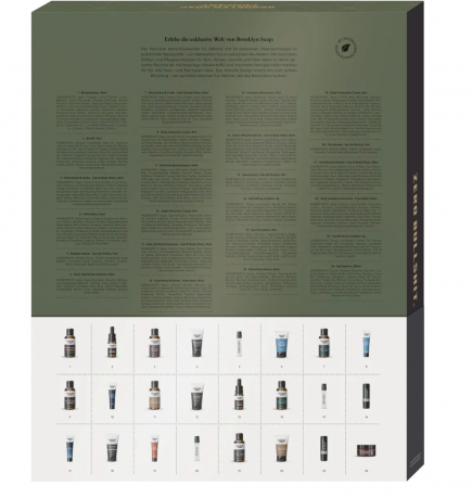 Brooklyn Soap Company Advent Calendar 2025 Мужской адвент-календарь премиум класса, 24 эксклюзивных средства по уходу за бородой, телом, лицом и волосами