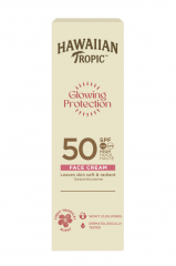 Hawaiian Tropic Glowing Protection Face Cream LSF50 , Солнцезащитный крем для лица SPF50 для сияния кожи, масло ши и витамин Е, Нежный тропический аромат, 50мл