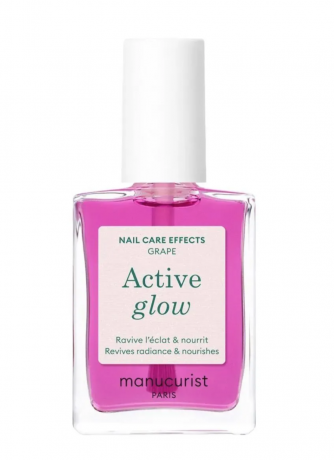 Manucurist Active Glow Set Набор 4 шт х 15 мл укрепляющих лаков для ногтей, ягодные оттенки Raspberry, Cranberry, Blueberry, Grape, эффект геля и сияния