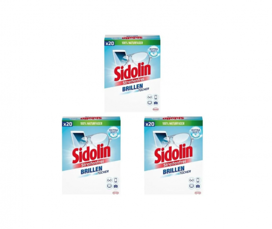 Sidolin Brillenputztucher Streifenfrei, 20 х 10stk Sidolin Extra Soft влажные салфетки для очков и оптики (Германия), анти-жир, без разводов, для линз и экранов, 20 шт x 10 упаковок