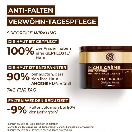 Yves Rocher Riche Creme Antifalten Verwohn-Tagespflege Насыщенный крем против морщин дневной уход за телом