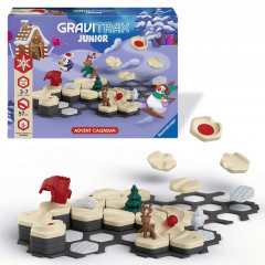 Ravensburger GraviTrax Junior Adventskalender 2026, Starter-Set Pinguin-Abenteuer, 24 Tuerchen, Ravensburger GraviTrax Junior Адвент-календарь 2026 Стартовый набор «Приключение пингвинов» для создания шариковой трассы, 24 окошка