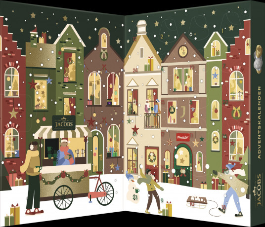Jacobs Kaffeekapseln Adventskalender 2026 124.8 g, Jacobs кофейный адвент-календарь 2026 с капсулами для Nespresso Original, 24 порции, 124,8 г