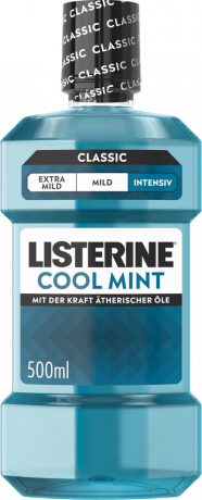 Listerine Mundspuelung Cool Mint Classic Intensiv, 500 ml, Listerine ополаскиватель для полости рта Cool Mint Intensiv с интенсивным мятным вкусом, 500 мл