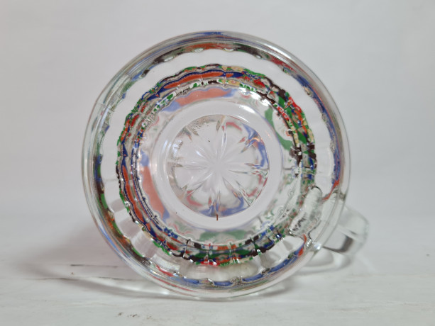 Кружка пивная винтажная W.Germany с ярким декором "Влюбленная парочка", стекло, 0.5 л, 2 шт., 14,5 см, Германия, 1960-70гг.