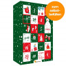 World of Sweets Adventskalender 2026 zum Selbstbefüllen, Пустой адвент-календарь 2026 для наполнения, зелёно-красный дизайн, 24 отделения, 32,5 × 45,5 × 14,5 см