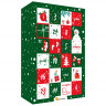 World of Sweets Adventskalender 2026 zum Selbstbefüllen, Пустой адвент-календарь 2026 для наполнения, зелёно-красный дизайн, 24 отделения, 32,5 × 45,5 × 14,5 см
