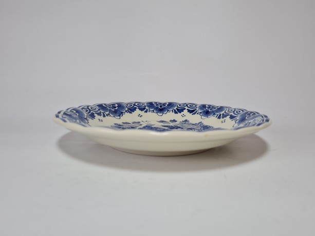 Delft Делфтский фарфор Винтажная тарелка "Птица и цветы" 20см, Голландия 1960г.