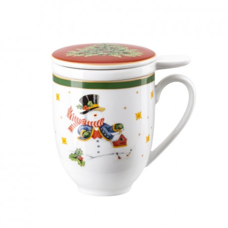 Hutschenreuther Hutschenreuther Happy Christmas Tee-Becher mit Porzellansieb 3-tlg.  Чайная кружка Hutschenreuther Happy Christmas с фарфоровым ситом, 3 шт.