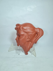 Панно декоративное винтажное Wormser Terra Sigillata / Barbel&quot;Лицо женщины&quot;, керамика, 20 х 18 см, Германия, 1970-80гг.