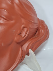 Панно декоративное винтажное Wormser Terra Sigillata / Barbel&quot;Лицо женщины&quot;, керамика, 20 х 18 см, Германия, 1970-80гг.