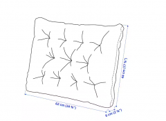 KUDDARNA Ruckenpolster/auben grau 62x44cm 304.110.62, Подушка для сиденья серая 62x44 см, 1 шт