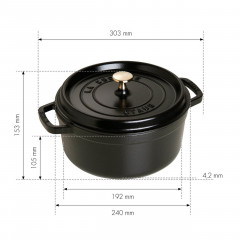 Staub Staub Br\u00e4ter Cocotte 24cm rund  schwarz Staub Br&amp;gt;4ter Кокотка 24см круглая