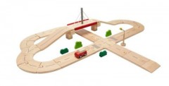 PLANTOYS Planworld Strassensystem aus Holz Autospielesets Дорожная система Planworld из деревянных автомобильных наборов