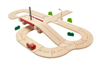 PLANTOYS Planworld Strassensystem aus Holz Autospielesets Дорожная система Planworld из деревянных автомобильных наборов
