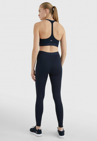 Tommy Hilfiger MID INTENSITY TAPE RACER BRA Medium support sports bra desert sky split logo tape MID INTENSITY TAPE RACER BRA Спортивный бюстгальтер со средней поддержкой лента с разделенным логотипом в пустыне
