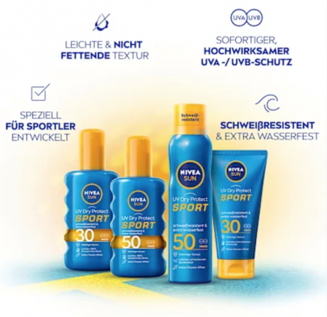 Nivea UV Dry Protect Sport Transparentes Spray LSF 50  UV Dry Protect Sport Прозрачный спрей SPF 50