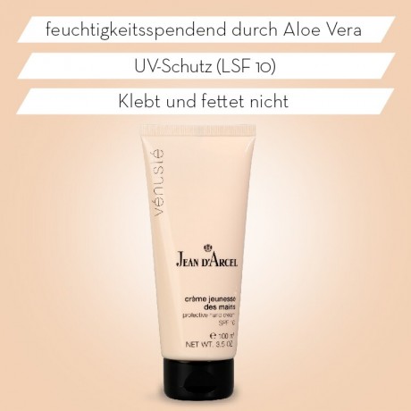JEAN D'ARCEL creme jeunesse des mains VENUSTE Handcreme schutzt vor Pigmentstorungen und Altersflecken LPF 10  creme jeunesse des mains VENUSTE крем для рук защищает от пигментных нарушений и пигментных пятен LPF 10