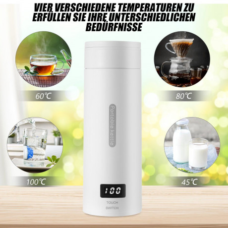 oyajia oyajia Reise-Wasserkocher 300W Reise-Elektrisch-Wasserkocher, 500 ml Tragbarer Mini-Heizbecher, 3 in 1 Mini-Thermobecher 304 Edelstahl-Liner, 230V Teekanne-Heizbecher Дорожный чайник oyajia Дорожный электрический чайник 300 Вт, портативная мини-на