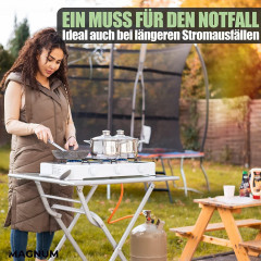 Magnum Wave Magnum Wave Gaskocher MAGNUM Trio 3- Flammiger Campingkocher, (Camping-Set, 1-St., Ideal fur Camping und Angeln), Gaskocher Trio inkl. Gasschlauch Campingkocher  Газовая плита Magnum Wave MAGNUM Trio походная печь с 3 пламенем, (походный набор