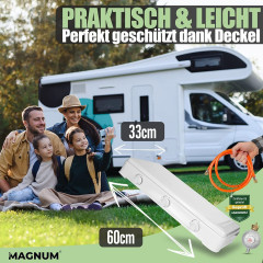 Magnum Wave Magnum Wave Gaskocher MAGNUM Trio 3- Flammiger Campingkocher, (Camping-Set, 1-St., Ideal fur Camping und Angeln), Gaskocher Trio inkl. Gasschlauch Campingkocher  Газовая плита Magnum Wave MAGNUM Trio походная печь с 3 пламенем, (походный набор