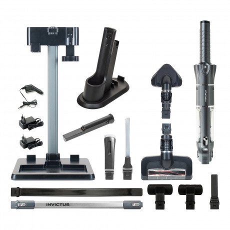 Genius Genius Akku-Handstaubsauger INVICTUS ONE 3.0e Deluxe-Set 22-tlg. Bodenstaubsauger Kabellos, 120,00 W, beutellos HEPA Filter fur Auto Zuhause, 15000 Pa LED Licht Ladestation Soft Textilburste fur Teppich Tierhaar Беспроводной ручной пылесос Genius