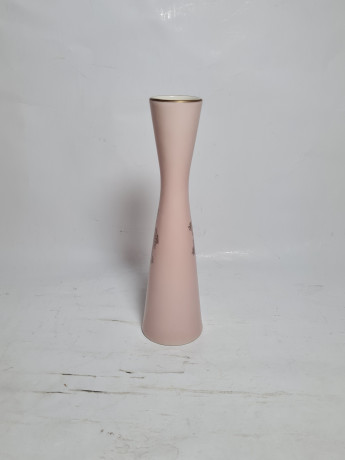 Ваза винтажная Rayreuth / Hellrosa Porzellan в розовых тонах с изображением Берлинской башни, фарфор, 17 см, Германия, 1960-70гг.