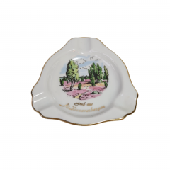 Пепельница винтажная Plankenhammer Floss Bavaria &quot;Пейзаж в Нуддернбергене&quot;, фарфор, 8,5 x 1,5 см,  Германия, 1960-70гг.