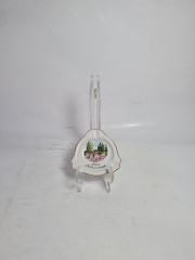 Пепельница винтажная Plankenhammer Floss Bavaria &quot;Пейзаж в Нуддернбергене&quot;, фарфор, 8,5 x 1,5 см,  Германия, 1960-70гг.