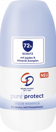 CD Pure & Protect Roll-on Aqua Essence 50 ml, Шариковый антиперспирант без спирта с водным ароматом, защита от пота и запаха до 72 часов, 50 мл